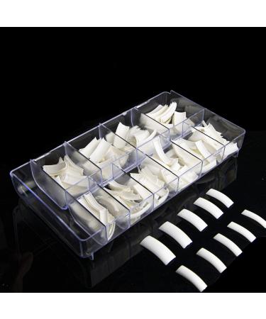 Profico 500 pieces nail tip nail tips in the box |French half cover acrylic artificial nails |French nail tips |10 sizes (white)
