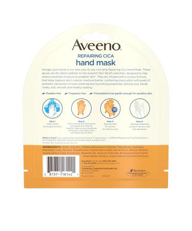 Aveeno Repairing Cica Hand Mask - 2 Single-Use Gloves for Soft, Restored Hands - Buy Online on GoSupps.com
