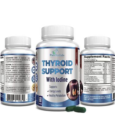 Thyroid Support with Iodine - Metabolism & Energy Booster - Non-GMO 60 Capsules - Buy Online on GoSupps.com