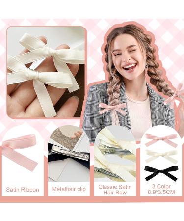 Cute Hair Clips Ribbon Bow Clips Bow Hair Clips Hair Bows for Girls Bow Clips Black Bow Clips Black Ribbon Bows for Hair Bow Clip Hair Pins Hair Bows for Women Girls Hair Accessories - Buy Online on GoSupps.com