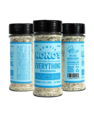 Auntie Nono's Everything Seasoning - Sea Salt, Garlic, & Onion Powder - Add Flavor to Chicken, Pork Chops, Eggs & Veggies - Paleo, Vegan, & Gluten-Free Friendly 4.3 Ounce (Pack of 1)