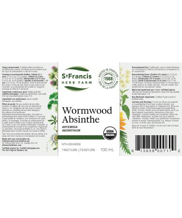 St. Francis Herb Farm - Wormwood (Artemisia absinthium tops) Herbal Extract Tincture - Wormwood is traditionally used in Herbal Medicine as a vermifuge for children with pinworms (threadworms) or roundworms (100ml) 100 ml (Pack of 1) - Buy Online on GoSupps.com