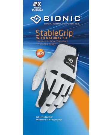 Men's BIONIC StableGrip Golf Glove - Natural Fit Technology - Genuine Cabretta Leather - White (Large) - Buy Online on GoSupps.com