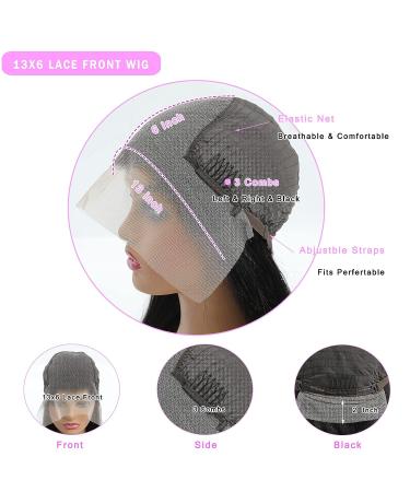 24 Inch 13x6 HD Lace Front Wig Human Hair | Pre Plucked 180 Density Straight Wig for Women | Natural Black with Baby Hair | Glueless - Buy Online on GoSupps.com
