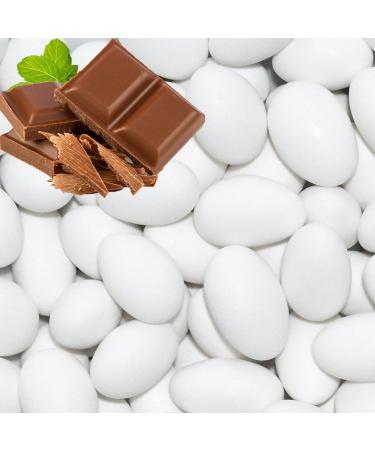 Premium 1kg Chocolate Wedding Almonds | White Matt Sweet Confetti Gifts for Baptism & Celebrations - Buy Online on GoSupps.com