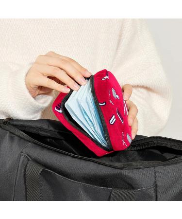 Portable Women's Storage Pockets | Stillpad Holder for Hairdresser Tools | Red Pattern Period Kit Bag for Girls - Buy Online on GoSupps.com