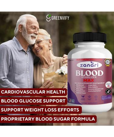 GREENVIFY Zanafi Blood Stabilizer Max 60 Veggie Capsules Maximum Strength Herbal Supplement with Banaba Leaf Juniper Berry White Mulberry Vegan Friendly Gluten Free (5) - Buy Online on GoSupps.com