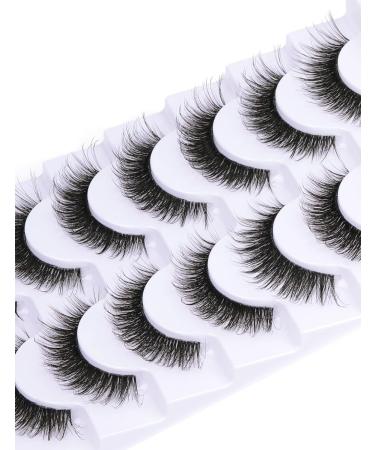 Goddevnus 5D Volume CC Curl Wispy Mink False Eyelashes - 14mm Short Length Pack - Natural Look with Clear Band, Like Extensions - Buy Online on GoSupps.com