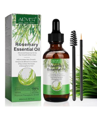 IDUCEN Rosemary Oil for Hair Growth  100% pure and natural essential oils can be used for skin care  eyebrows  eyelash growth  hair growth oil  nourishing scalp  hair loss treatment oil-60ML