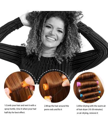 60pcs Medium Perm Rods Set for Natural Hair - Cold Wave Rods for Long & Short Hair - Purple Curly Rods for DIY Styles - Buy Online on GoSupps.com