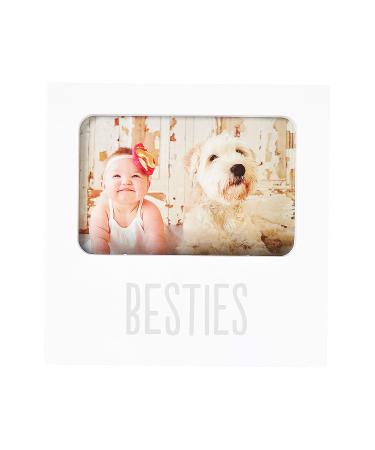 Kate & Milo Besties Keepsake Photo Frame, Best Friends Keepsake Baby and Pet Frame, Gender-Neutral Nursery Dcor, Baby Accessory for New and Expecting Parents, White Besties Frame