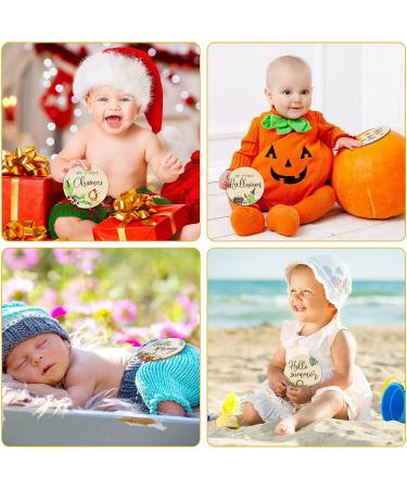 16-Piece Wooden Jungle Animal Baby Milestone Cards | Double-Sided Safari Monthly Markers for Newborn Photos | Baby Shower Photo Props - Buy Online on GoSupps.com