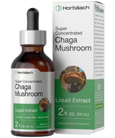 Horb ach Chaga Mushroom Liquid Extract | 2 Fl Oz | Vegetarian Tincture | Alcohol Free | Non-GMO Gluten Free
