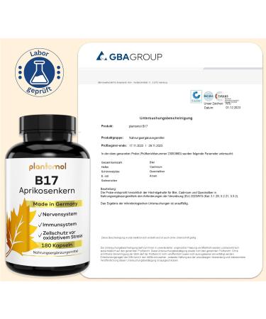 180 Apricot Seeds Capsules - 1100mg Apricot Core Extract Vitamin B17 & Natural Vitamin C - 3 Month Supply (90 Portions) | Plantomol  - Buy Online on GoSupps.com