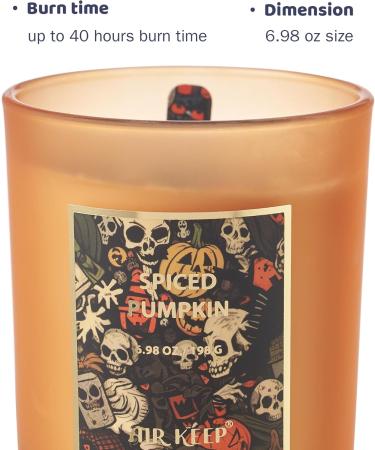Spiced Pumpkin Candle - 6.98 oz Fall Aromatherapy Candle Gift Set for Home | Halloween Scented Candle with Long Burn Time - Buy Online on GoSupps.com