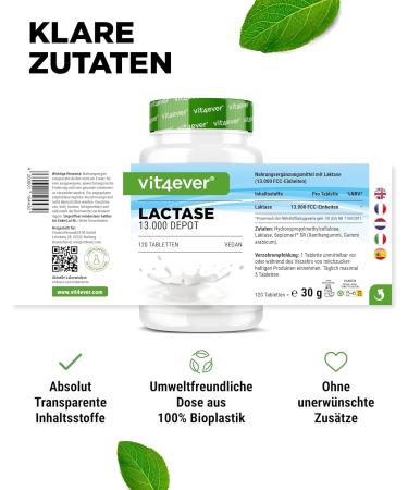 Lactase 13 000 Depot Tablets - 120 Slow Release Capsules for Lactose Intolerance | High-Dose Lactase Formula | No Additives | SEPISMART  - Buy Online on GoSupps.com