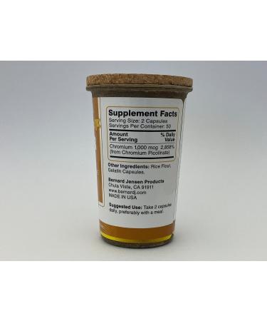 Bernard Jensen's Sugar Stop Chromium Picolinate 1000mcg - 100 Capsules - Buy Online on GoSupps.com
