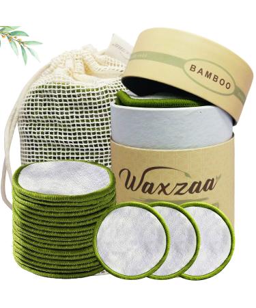 Waxzaa 23 Pack Reusable Cotton Pads 100% Organic Makeup Remover Pads with Bamboo Face Pads Washable Laundry Bag and Storage Eco-Friendly Beauty Essentials for All Skin Types Suitable for Adults & Kids
