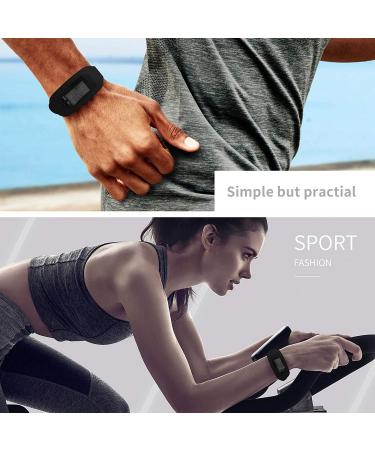 Bomxy Fitness Tracker Watch - Easy Operation Pedometer for Walking and Running - Calorie Burning and Steps Counting - Black - Buy Online on GoSupps.com