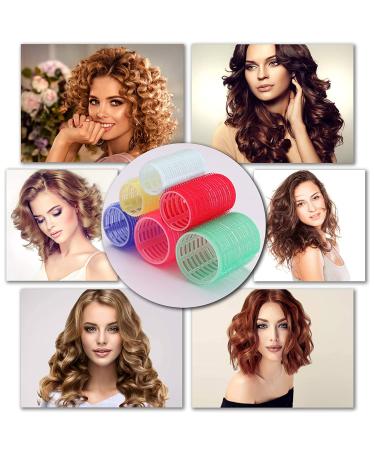 Jumbo Hair Rollers Set - 6 Packs for Salon Hairstyling - Self Grip Curlers for DIY Curly Hairstyles - Colors Vary (3 Jumbo + 3 Large) - Buy Online on GoSupps.com