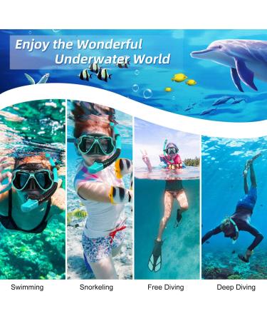 Zenoplige Snorkel Set - Adult Swim Goggles & Fins Kit for Snorkeling, Swimming, and Diving - Green/Black SM - Buy Online on GoSupps.com