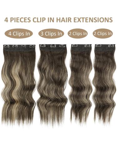 Deethens 20 Beach Wavy Clip-In Hair Extensions - Dark Root to Cold Brown Mix Ash Blonde 20 Inch - Buy Online on GoSupps.com