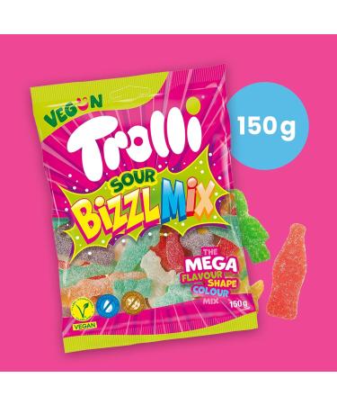 Trolli Bonbons Vegans Lot de 4 sachets (4 150g) Sour Strawbies Dino Rex Jardin de Pommes & Bizzl Mix g lifi s acides sans gluten sans lactose sans g latine Mix box - Buy Online on GoSupps.com