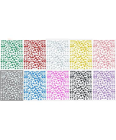 10 Sheets Valentines Day Glitter Nail Art Stickers Decals Self-Adhesive Colorful Love Heart Nail Supplies Nail Art Design Decoration Accessories - Buy Online on GoSupps.com
