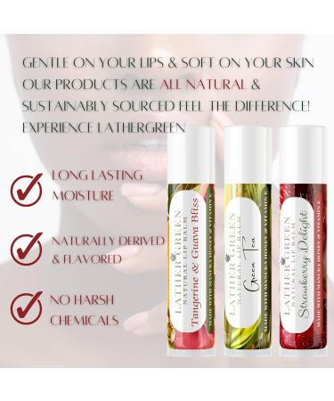 LATHER GREEN Gummy Bear Natural Lip Balm Moisturizing Lip Care Stick with Shea Butter & Vitamin E Plant-Based Tint-Free Lip Balm Suitable for All Ages Pack of 3 - Buy Online on GoSupps.com