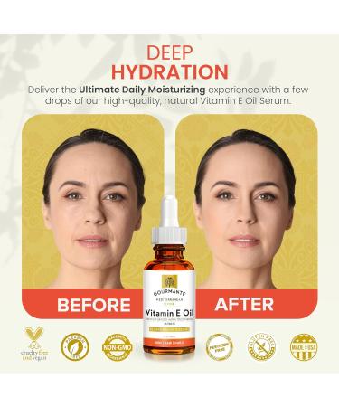 Natural Vitamin E Oil for Skin Hair & Nails | Premium Non-GMO 28 500 IU D-Alpha Tocopherol - 1 Fl Oz - Buy Online on GoSupps.com