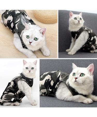 heavenlife Cat Camouflage Recovery Suit Pet Surgery Suit Pet Physiological Clothes Cat Onesie Anti Licking Vest Shirt Cone E-Collar Alternative Bodysuit for Abdominal Wounds Skin Diseases (L) - Buy Online on GoSupps.com