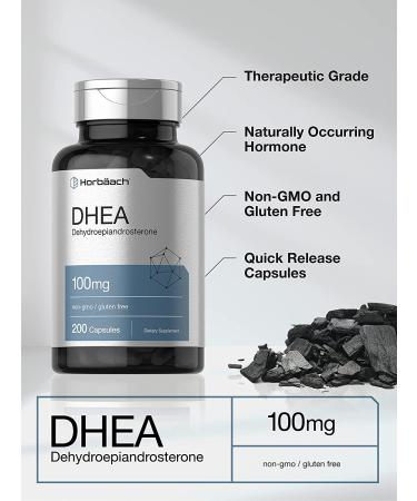 DHEA 100mg | 200 Capsules | Non-GMO Gluten Free Supplement by Horbaach - Buy Online on GoSupps.com
