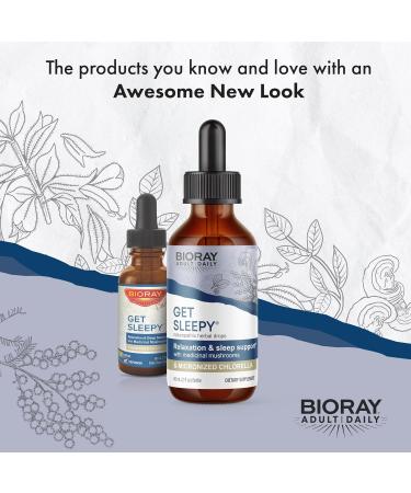 BIORAY Daily Get Sleepy - 2 fl oz - Relaxation & Rest Support - with Medicinal Mushrooms & Micronized Chlorella - Non-GMO Vegan Gluten Free - Approx. 30 Servings - Buy Online on GoSupps.com