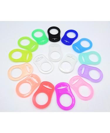 Silicone ring (adapter) for pacifiers - pacifier holder for baby pacifier chains made of soft silicone - 100% BPA-free (luminous)