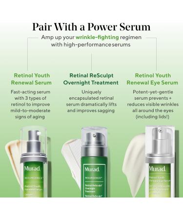 Murad Resurgence Retinol Youth Renewal | Anti-Aging Firming Face & Eye Serum Creams to Reduce Fine Lines and Wrinkles | Retinol Tri-Active Technology for All Skin Types Face Serum - Buy Online on GoSupps.com