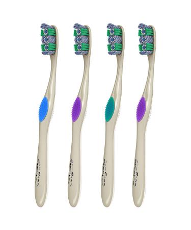 Colgate 360 Optic White Whitening Toothbrush 4 Pack - Adult Soft Toothbrush with Whitening Cups for Whiter Teeth & Fresh Breath - Buy Online on GoSupps.com