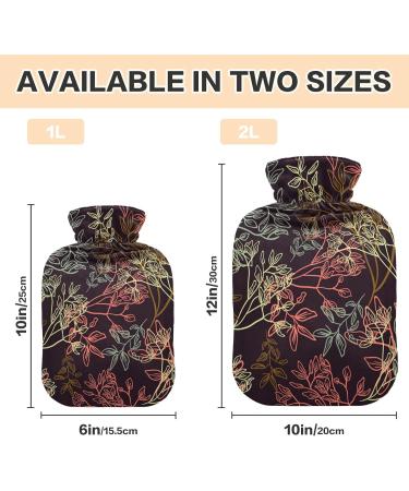Beautiful 2L Hot Water Bottle with Cover - Large Heat Bag for Pain Relief & Cramps | International Shipping Available - Buy Online on GoSupps.com