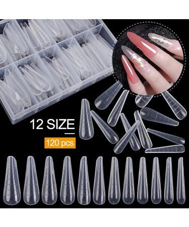 Kalolary Clear Gel Nail Mold 120Pcs | Acrylic Nail Forms 12 Sizes | Nail Tips Clips for Quick Building - Buy Online on GoSupps.com