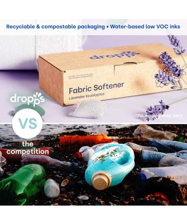 Dropps Lavender Eucalyptus Fabric Softener Pods - 32 Count | Dye-Free, HE Safe & Gentle | Natural Mineral-Based Ingredients | Low Waste Packaging - 1 Pack - Buy Online on GoSupps.com