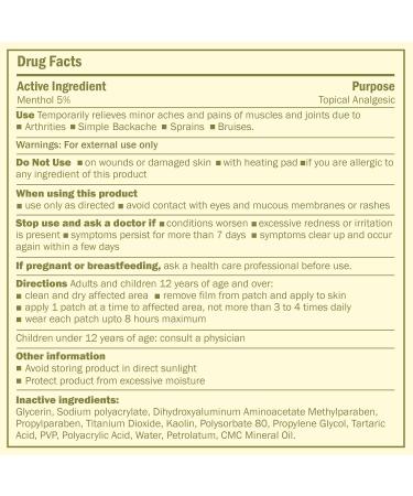 TenderGentle Four Percent Lidocaine Patches - 5 Back Pain Relief Patches with 4% Lidocaine for Aches Muscle and Joint Discomfort - 3.9" x 5.5" Back Shoulder and Neck Pain Patch - Buy Online on GoSupps.com