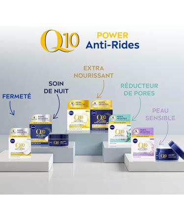 NIVEA Q10 Power Anti-Wrinkle Day Care + Sensitive Skin SPF15 (1 x 50 ml) anti-aging cream enriched with Q10 & creatine women's facial care with liquorice extract - Buy Online on GoSupps.com