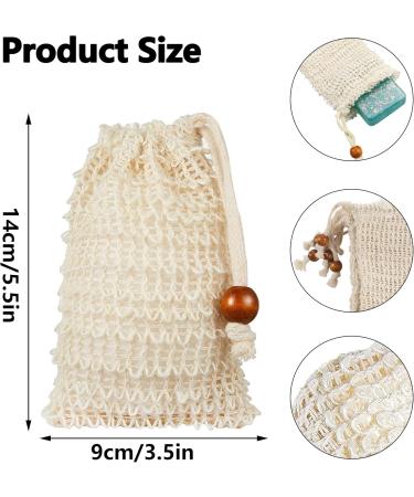 2 Pack Sisal Soap Bags - Exfoliating & Foaming Soap Pouches for Bathroom Massage | 9x14 cm - Buy Online on GoSupps.com