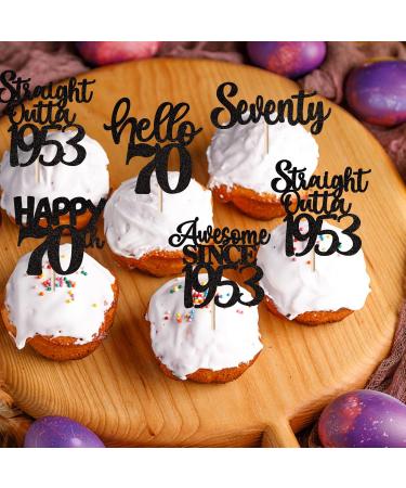 30 Pieces Straight Outta1953 Cupcake Toppers Awesome Since 1953 Cake Decorations Cheers on 70 Fabulous Seventy Cake Toppers 70th Birthday Wedding Anniversary Party Cake Decorations Black Black 70th - Buy Online on GoSupps.com