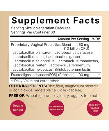 NatureBell Vaginal Probiotics for Women 10 Billion CFU 120 Veggie Capsules | PH Balance Probiotics and Prebiotics Blend Lactobacillus Vaginal Supplement Supports Odor Flora & Yeast - Buy Online on GoSupps.com