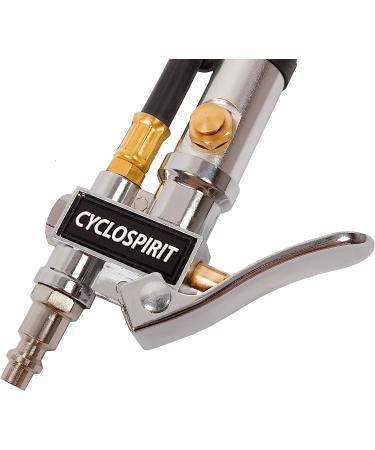 CycloSpirit Universal Tire Inflator Gauge with Auto-Select Valve - Presta & Schrader Air Compressor Tool - Buy Online on GoSupps.com