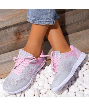 Elegant Women's White Sneakers - Rytejfes Slip-On Shoes for Summer | Comfortable Hiking & Running Sports Shoes - Pink 39 EU - Buy Online on GoSupps.com