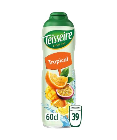 Teisseire Tropical Syrup Exotic Fruits for Refreshing Drink Cocktails Recyclable Bottle 60cl