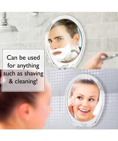 Fogless Shower Mirror for Shaving with Razor Hook | Anti-Fog Bathroom Mirror | 360 Swivel | Shatterproof | Travel Friendly - Buy Online on GoSupps.com