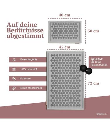 Ab products Akupressurmatte Set - Handmade EU Acupuncture Mat & Pillow with Fascia Ball & eBook - Relaxation & Wellness - Eco-Friendly (Tree Planted) - Buy Online on GoSupps.com