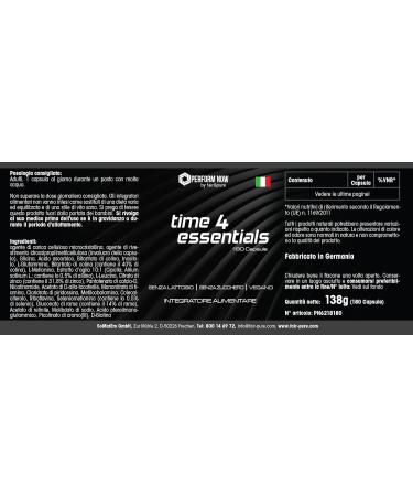SoMatEm time 4 essentials multivitamin & mineral complex with valuable amino acids + choline + betaine HCL 120 capsules high dosage German quality production PERFORM NOW by fair&pure - Buy Online on GoSupps.com